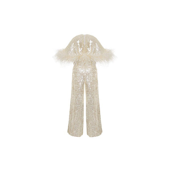 Junona Ivory Sequin Jumpsuit | Jumpsuit Girl