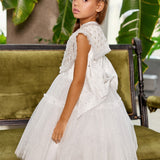 Junona White Tulle Girls Occasion Dress | Kids Fashion