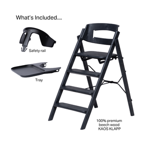 KAOS Klapp High Chair Recycled + Safety Rail + Food Tray