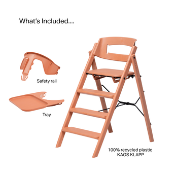 KAOS Klapp High Chair Recycled + Safety Rail + Food Tray