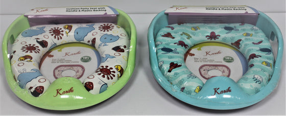 Cushion Potty Seat With Handle Blue