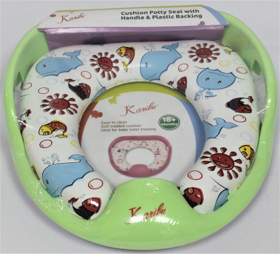 Cushion Potty Seat With Handle Green
