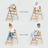 Kaos Klapp Highchair Oak | Premium Wooden Kids Feeding Chair