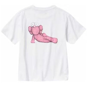 Kaws X Uniqlo Ut Kids White Pink Short Sleeve Graphic T-Shirt