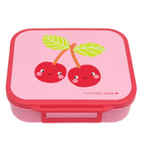 Square Lunch Box 3 Compartments - Happy cherries