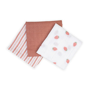 Lulujo Muslin Cloths 100% cotton -3 Pack -70cm x 70cm