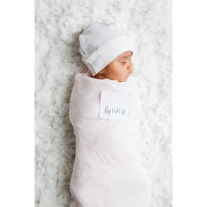 Lulujo Bamboo Hat and Swaddle Blanket Newborn Gift Set