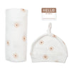 Bamboo Hat & Swaddle Blanket - Daisies