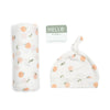 Bamboo Hat + Swaddle Blanket - Peaches