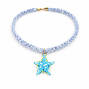 Light Blue Braided Necklace – Starfish