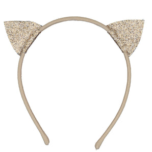 Luciole Et Petit Pois Cat Gold Glitter Hair Band | Sparkly Kids Accessory