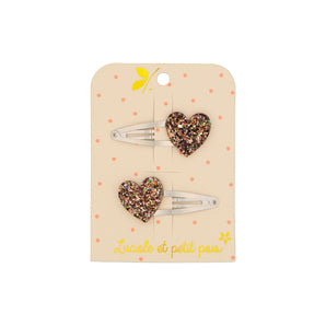 Luciole Et Petit Pois Heart Hair Clips â€“ Charming Pair | Hair Accessories