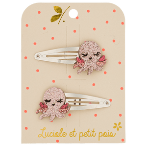 Luciole Et Petit Pois Kids Turtle Pink Hairclips | Charming Toddler Accessory - My Little Thieves