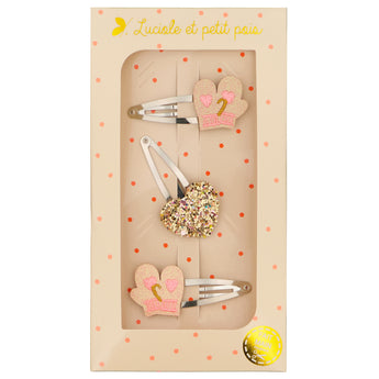 Luciole Et Petit Pois Les Trios Love Gift Set Elegant Trio Hair Clips Collection | Hair Accessories
