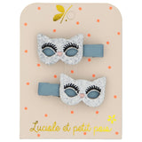 Luciole Et Petit Pois Whimsical Cat Mask Hair Clips â€“ Add Sparkle & Style | Hair Accessories