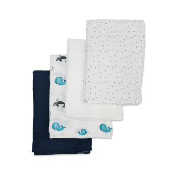 Lulujo 4 Pack Bamboo Muslin Swaddle Blankets | Muslin & Swaddle