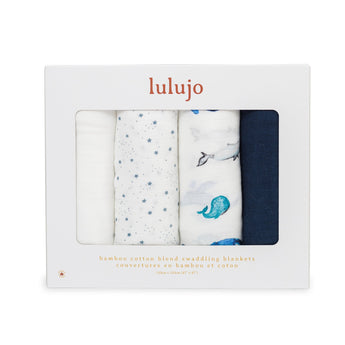 Lulujo 4 Pack Bamboo Muslin Swaddle Blankets | Muslin & Swaddle