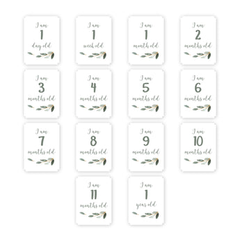 Lulujo Baby's First Year Milestone Blanket & Cards Set | Premium Muslin Gift