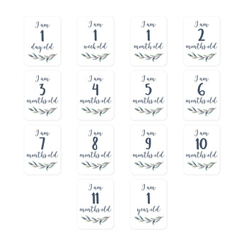 Lulujo Baby's First Year Milestone Blanket & Cards Set | Premium Muslin Gift