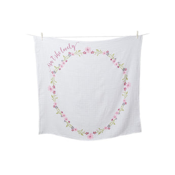 Lulujo Baby's First Year Milestone Blanket & Cards Set | Premium Muslin Gift