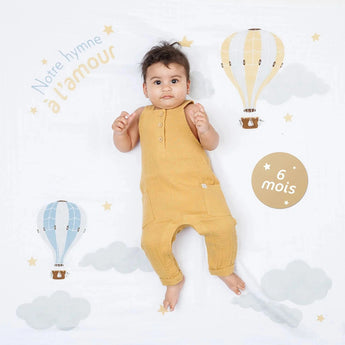 Lulujo Baby's First Year Milestone Blanket & Cards Set | Premium Muslin Gift