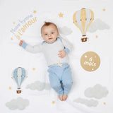 Lulujo Baby's First Year Milestone Blanket & Cards Set | Premium Muslin Gift