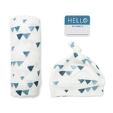 Lulujo Bamboo Hat and Swaddle Blanket Newborn Gift Set