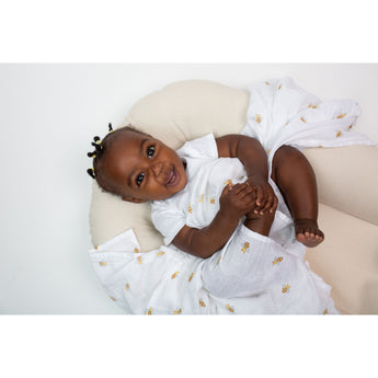 Lulujo Bamboo Muslin Swaddle Blankets 3 Pack | Baby Essentials Gift Set