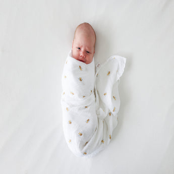 Lulujo Bamboo Muslin Swaddle Blankets 3 Pack | Baby Essentials Gift Set