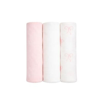 Lulujo Bamboo Muslin Swaddle Blankets 3 Pack | Baby Essentials Gift Set
