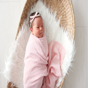 Lulujo Bamboo Muslin Swaddle Blankets 3 Pack | Baby Essentials Gift Set