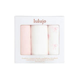 Lulujo Bamboo Muslin Swaddle Blankets 3 Pack | Baby Essentials Gift Set