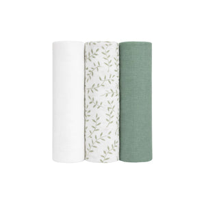 Lulujo Bamboo Muslin Swaddle Blankets 3 Pack | Baby Essentials Gift Set