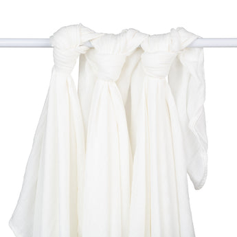 Lulujo Bamboo Muslin Swaddle Blankets 3 Pack | Silky Soft 70% Bamboo Viscose