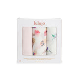Lulujo Bamboo Muslin Swaddle Blankets 3 Pack | Silky Soft 70% Bamboo Viscose