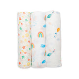 Lulujo Bamboo Muslin Swaddle Blankets 3 Pack | Silky Soft 70% Bamboo Viscose