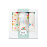 Lulujo Bamboo Muslin Swaddle Blankets 3 Pack | Silky Soft 70% Bamboo Viscose