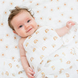 Lulujo Cotton Muslin Swaddles 2 Pack | Ultra Soft Breathable Baby Blankets