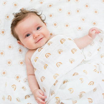 Lulujo Cotton Muslin Swaddles 2 Pack | Ultra Soft Breathable Baby Blankets