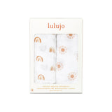 Lulujo Cotton Muslin Swaddles 2 Pack | Ultra Soft Breathable Baby Blankets