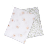 Lulujo Cotton Muslin Swaddles 2 Pack | Ultra Soft Breathable Baby Blankets