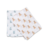 Lulujo Cotton Muslin Swaddles 2 Pack | Ultra Soft Breathable Baby Blankets