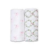 Lulujo Cotton Muslin Swaddles 2 Pack | Ultra Soft Breathable Baby Blankets