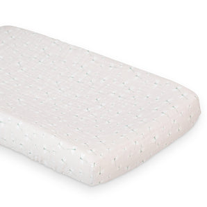 Lulujo Muslin Change Pad Cover | 100% Cotton Breathable Nursery Essential