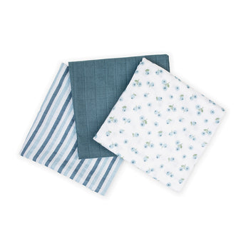 Lulujo Muslin Cloths 100% Cotton 3 Pack 70x70cm | Soft Baby Essentials