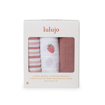 Lulujo Muslin Cloths 100% Cotton 3 Pack 70x70cm | Soft Baby Essentials