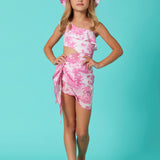 Marie Raxevsky Jungle Pink Girls One Shoulder Swimwear