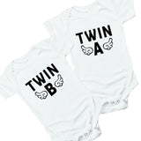 Matching Family Outfits Adorable Twin A & Twin B Baby Romper Set | Romper Baby