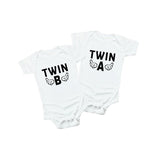 Matching Family Outfits Adorable Twin A & Twin B Baby Romper Set | Romper Baby