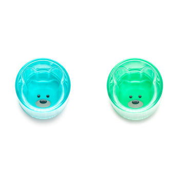 Melii Double Walled Bear Plastic Cup Turquoise & Green 145ml 2 pcs